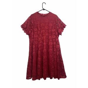Torrid Sz 3 A Line Lace Overlay Cocktail Formal Pretty Red Party Dress